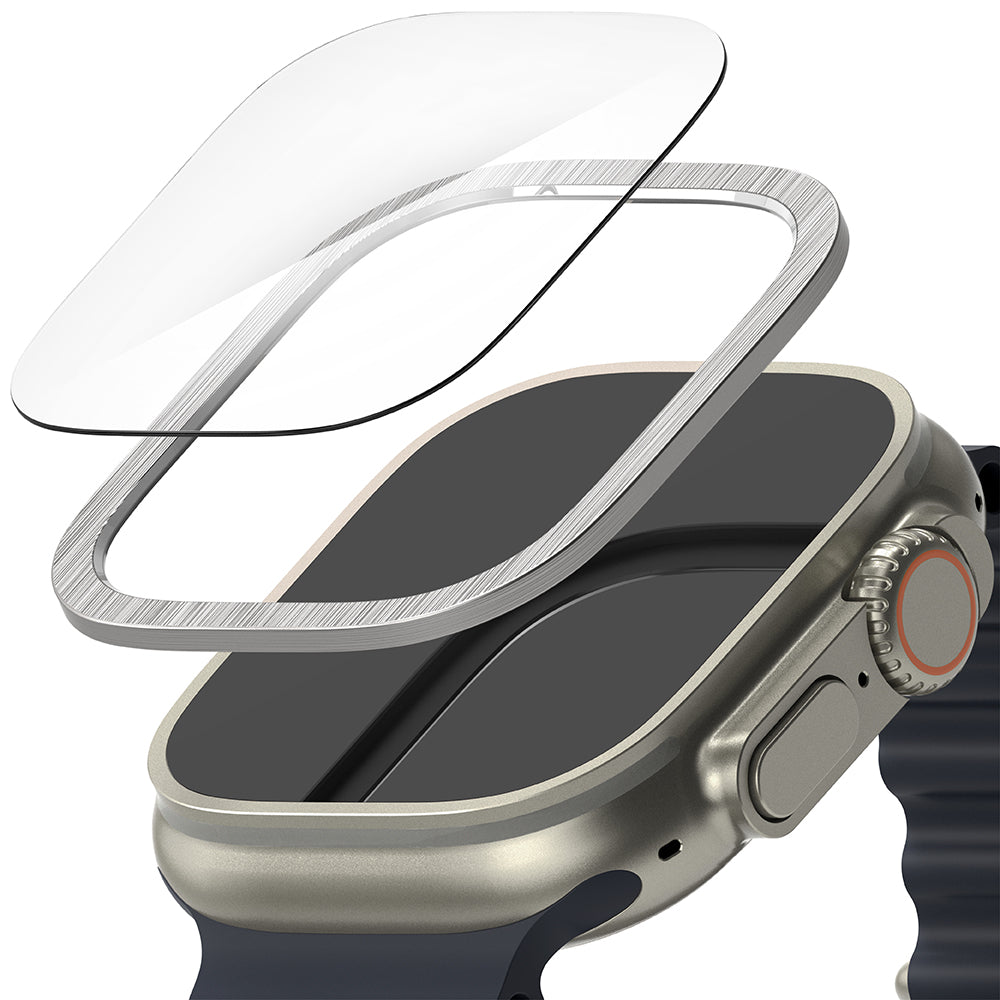 Apple Watch Ultra 2 / 1 mm   Bezel Styling Silver & Glass