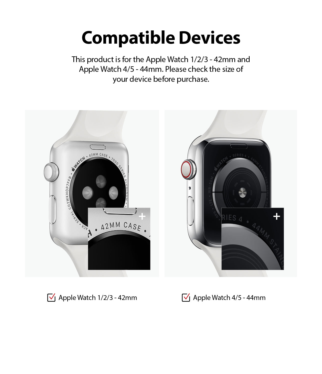 Ringke Apple Watch 44mm 42mm Leather One Classic Band Black