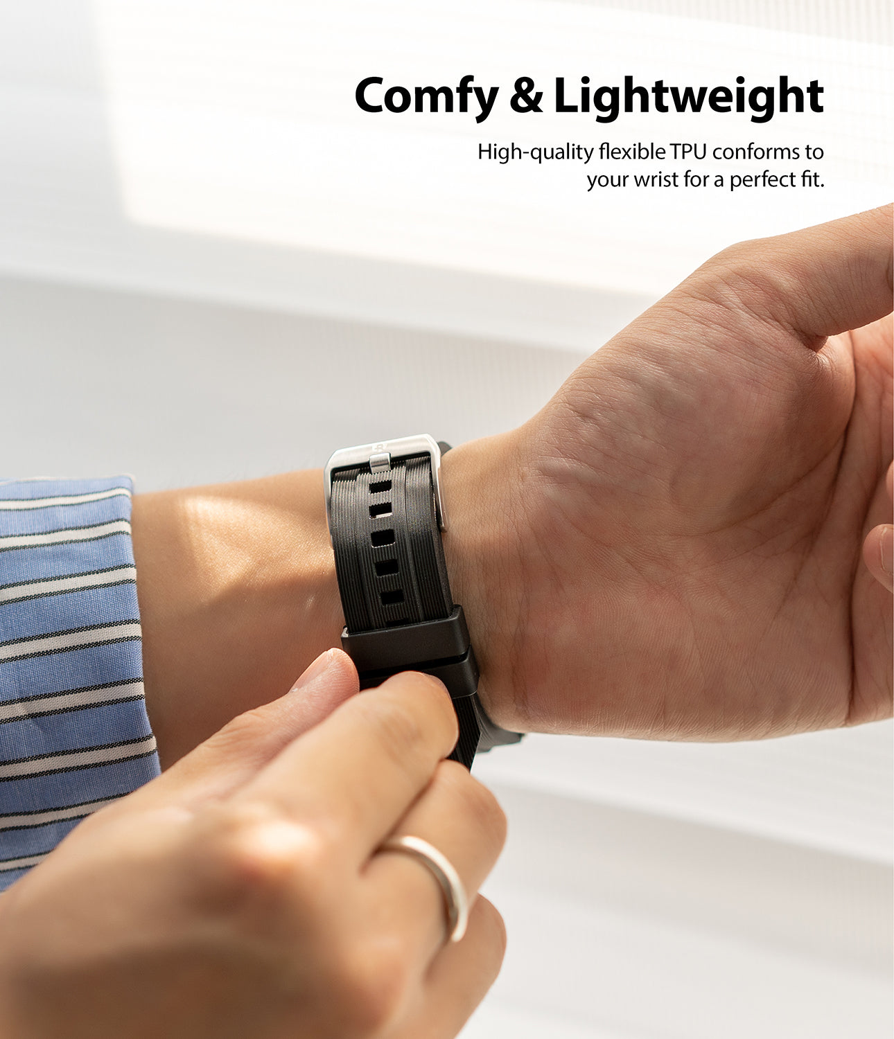 high quality flexible tpu conforms to your wrist for a perfect fit