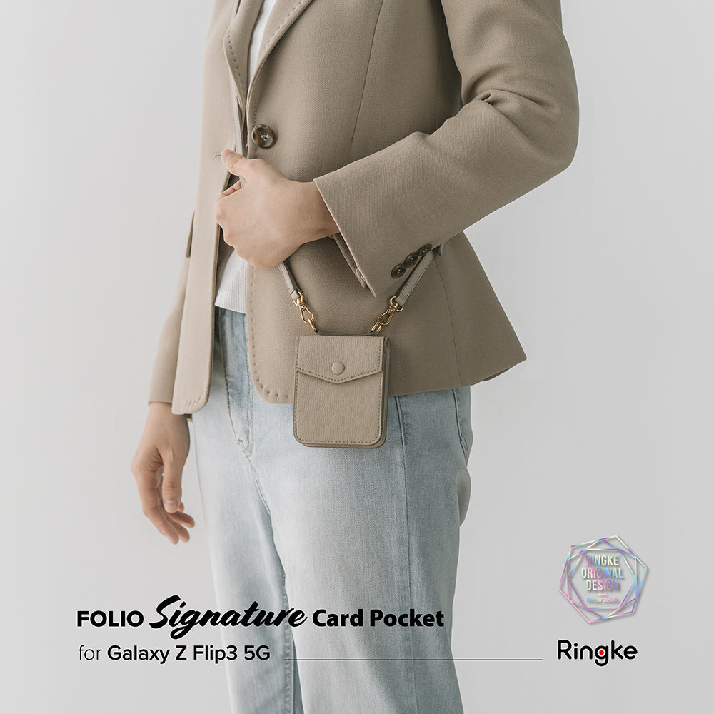Folio Signature Card Pocket - Beige