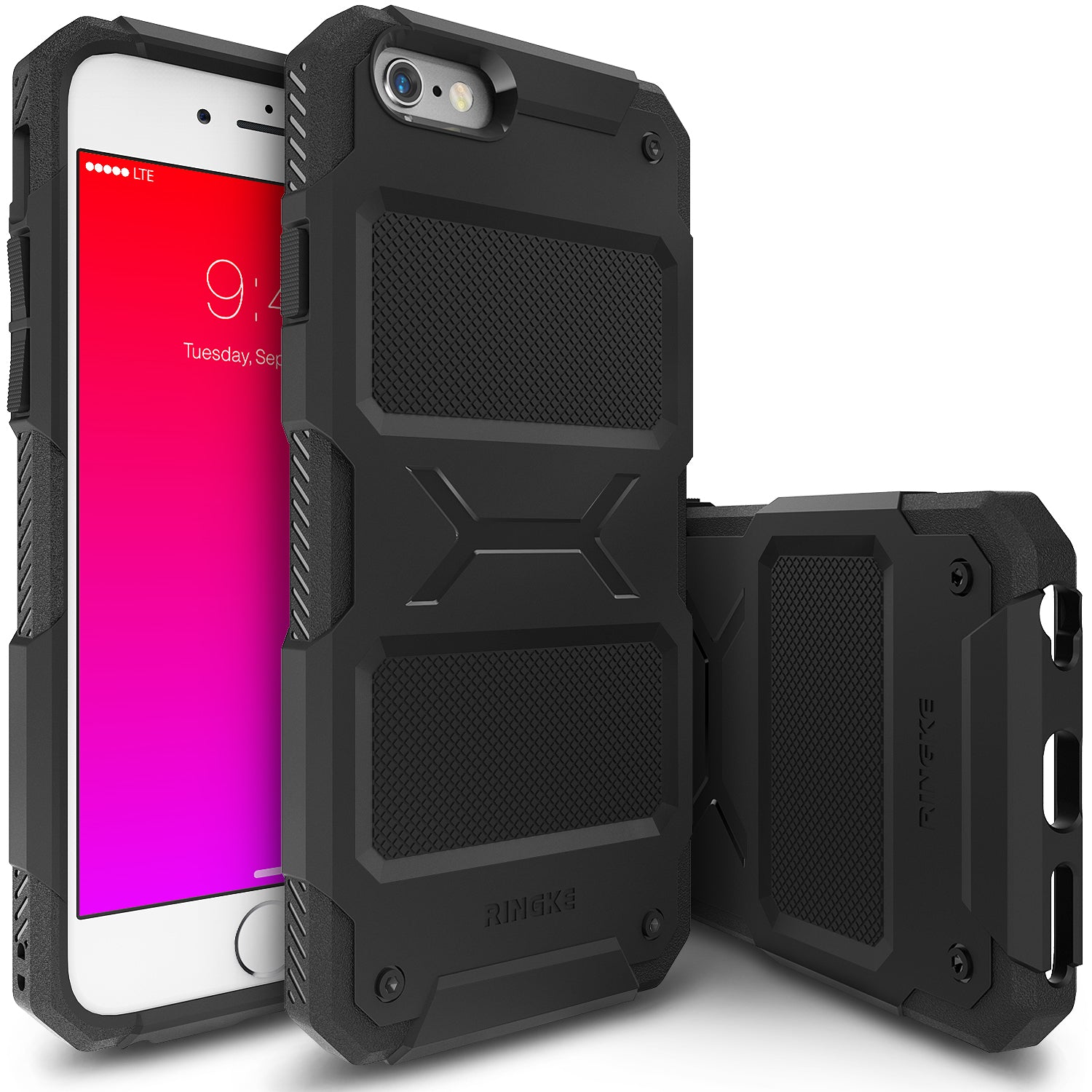 ringke rebel rugged heavy duty protective case cover for iphone 6 plus 6s plus main black