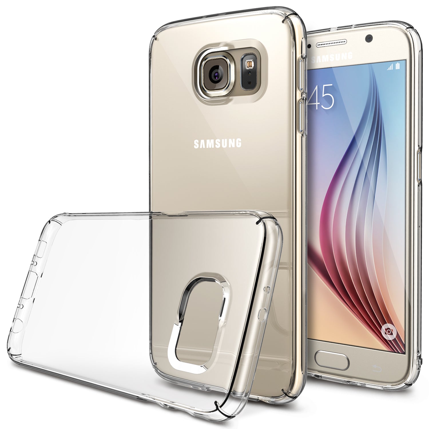 ringke slim premium hard pc protective back cover case for galaxy s6 clear