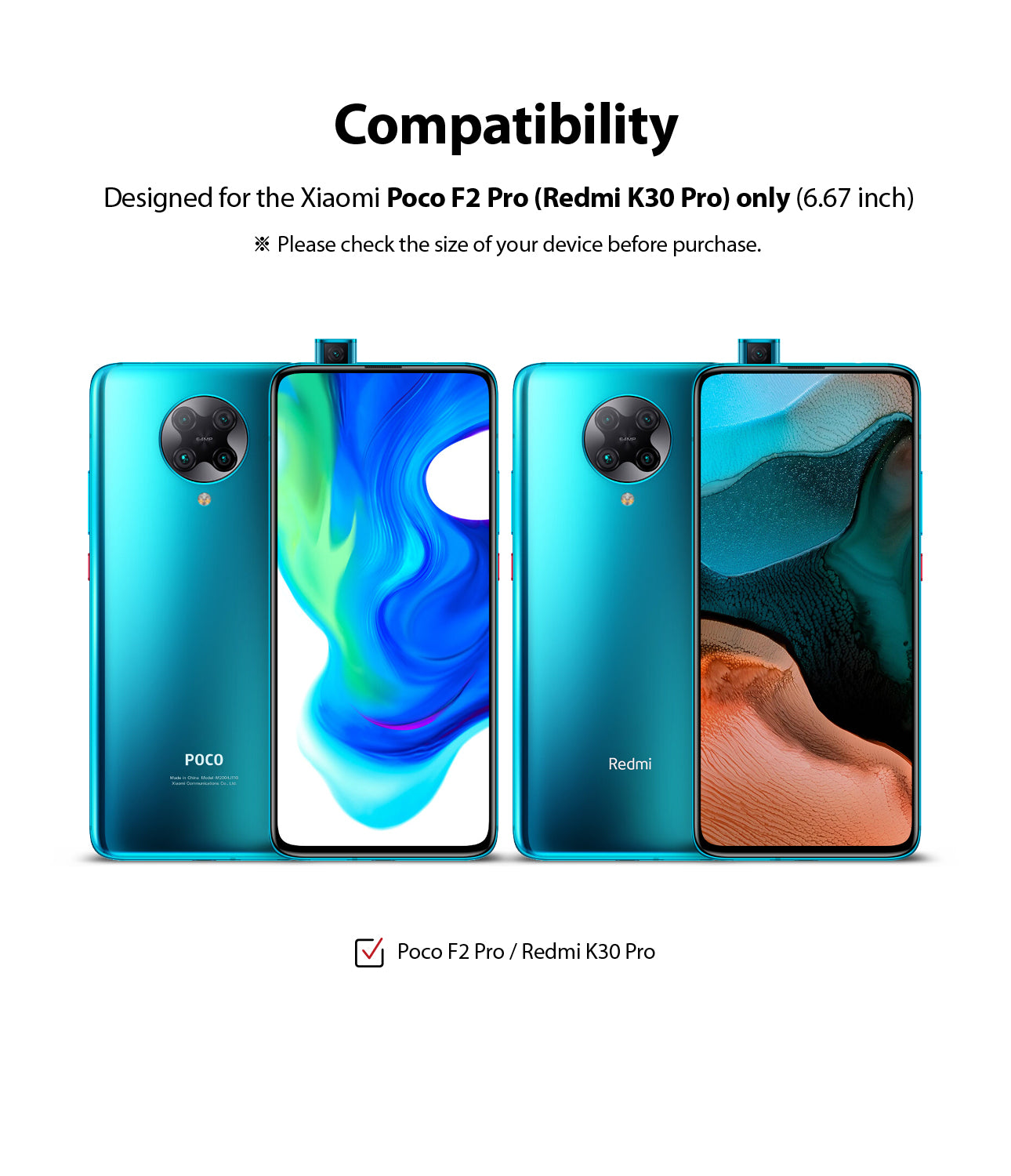 compatible with xiaomi poco f2 pro / redmi k30 pro