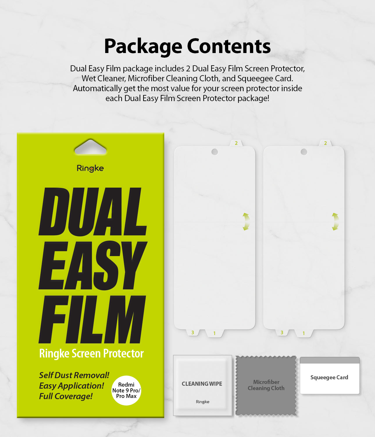 package includes 2 screen protectors