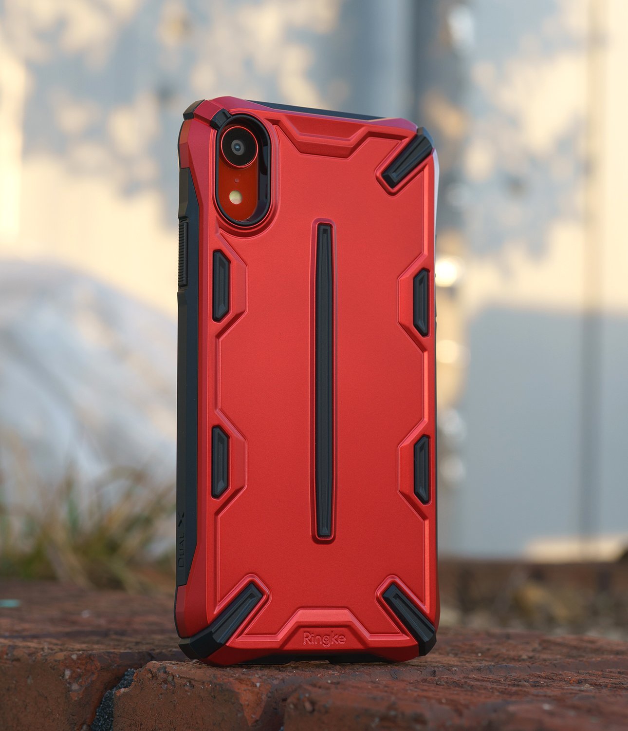 ringke dual-x for iphone xr case cover main iron red