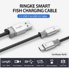 USB C to USB A Port Tangle Free High Speed Charging Sync 3.0 Connector