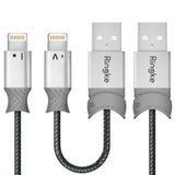 Smart Fish Charging Cable | Lightning [2 Pack] - Two Lightning to USB-A cables with gray fish-shaped strain reliefs.