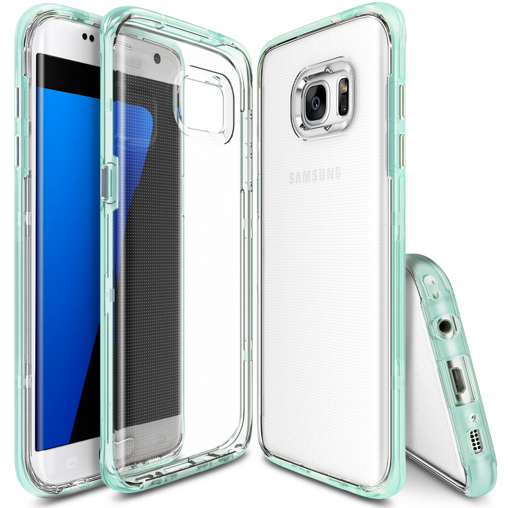 ringke frame clear back advanced bumper protection cover case for galaxy s7 edge frost mint