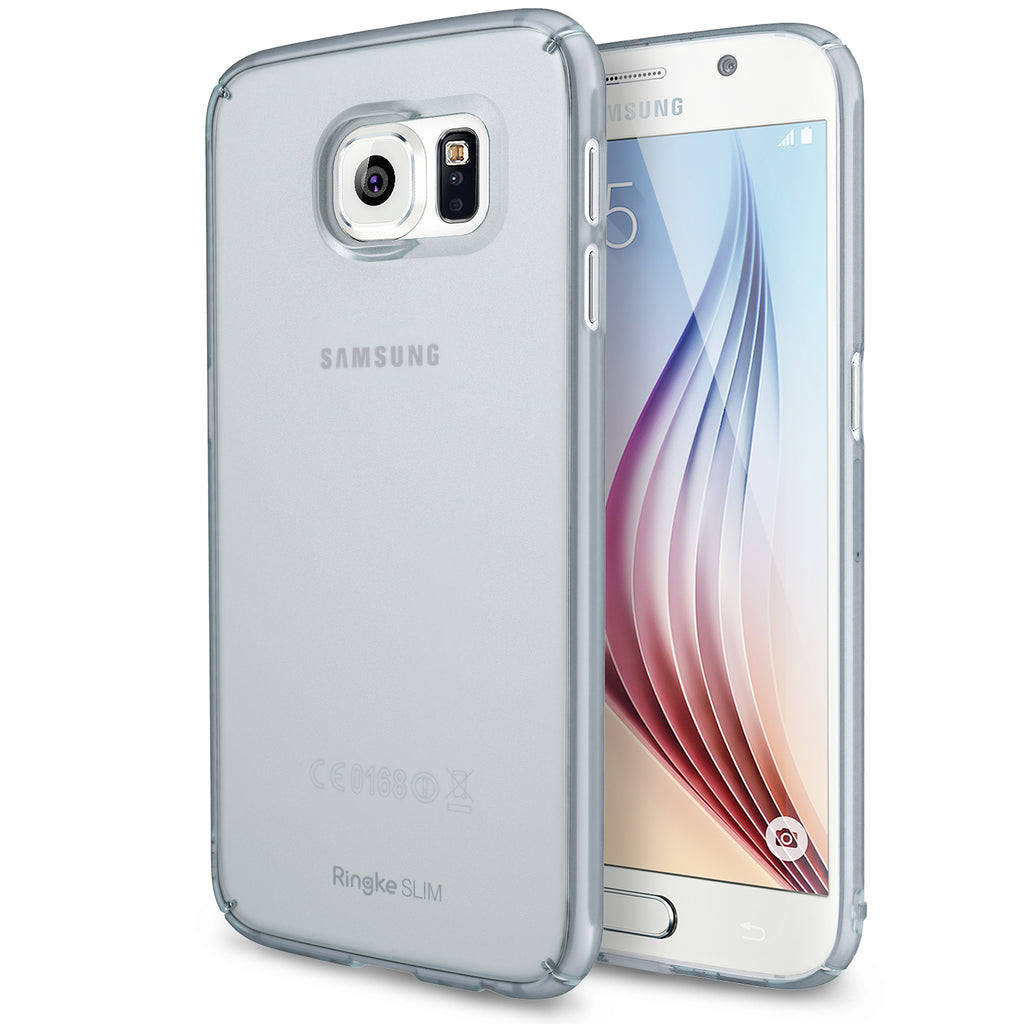 ringke slim premium hard pc protective back cover case for galaxy s6 frost gray