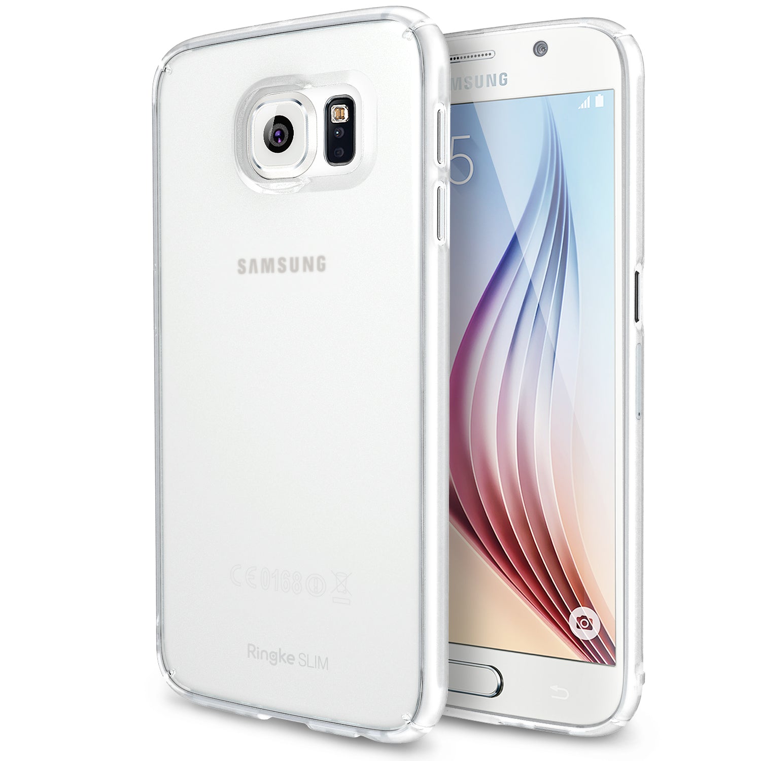 ringke slim premium hard pc protective back cover case for galaxy s6 frost white