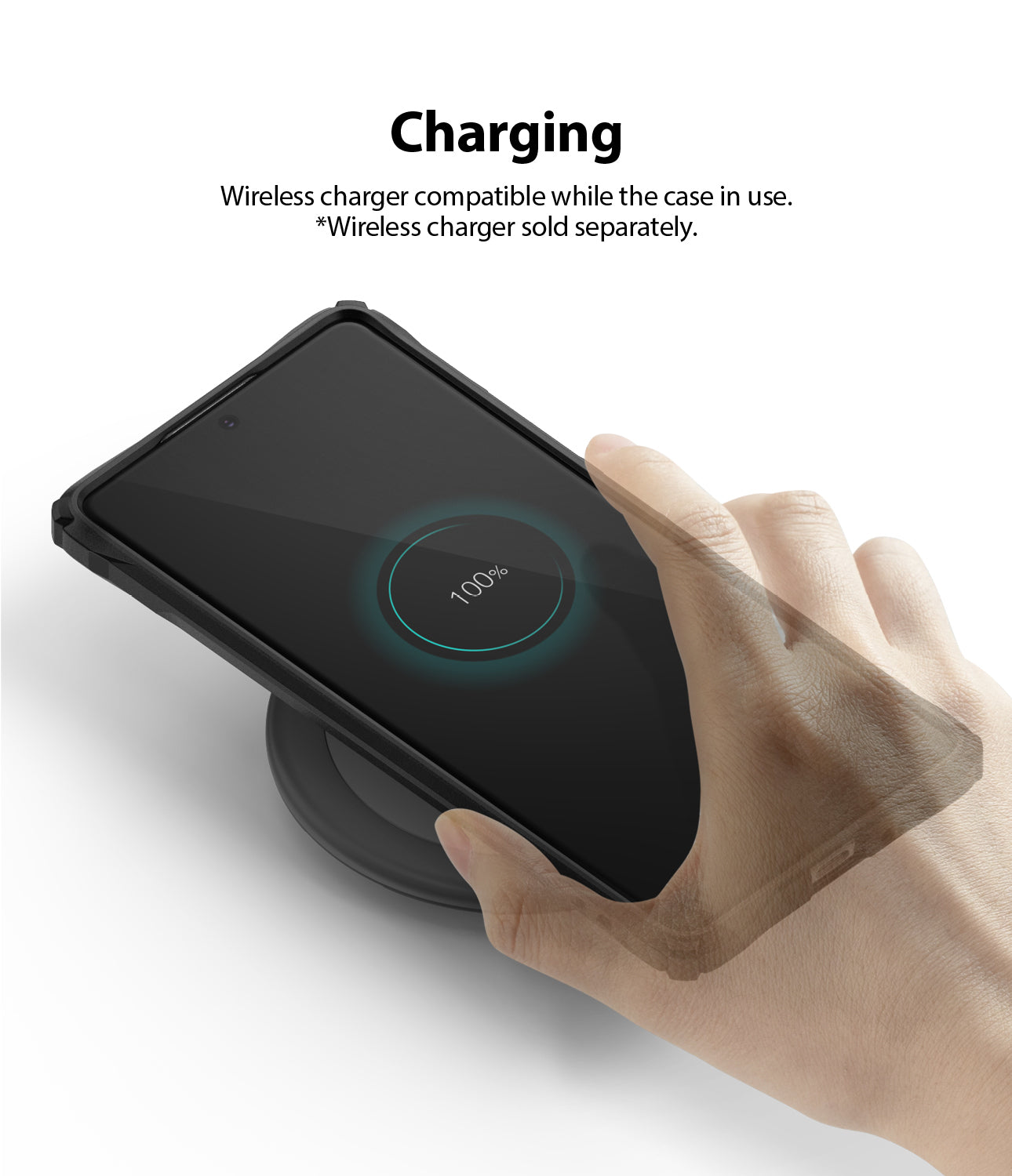 Ringke Fusion-X Case for Galaxy S10 Lite, Black, Wireless Charger Compatible