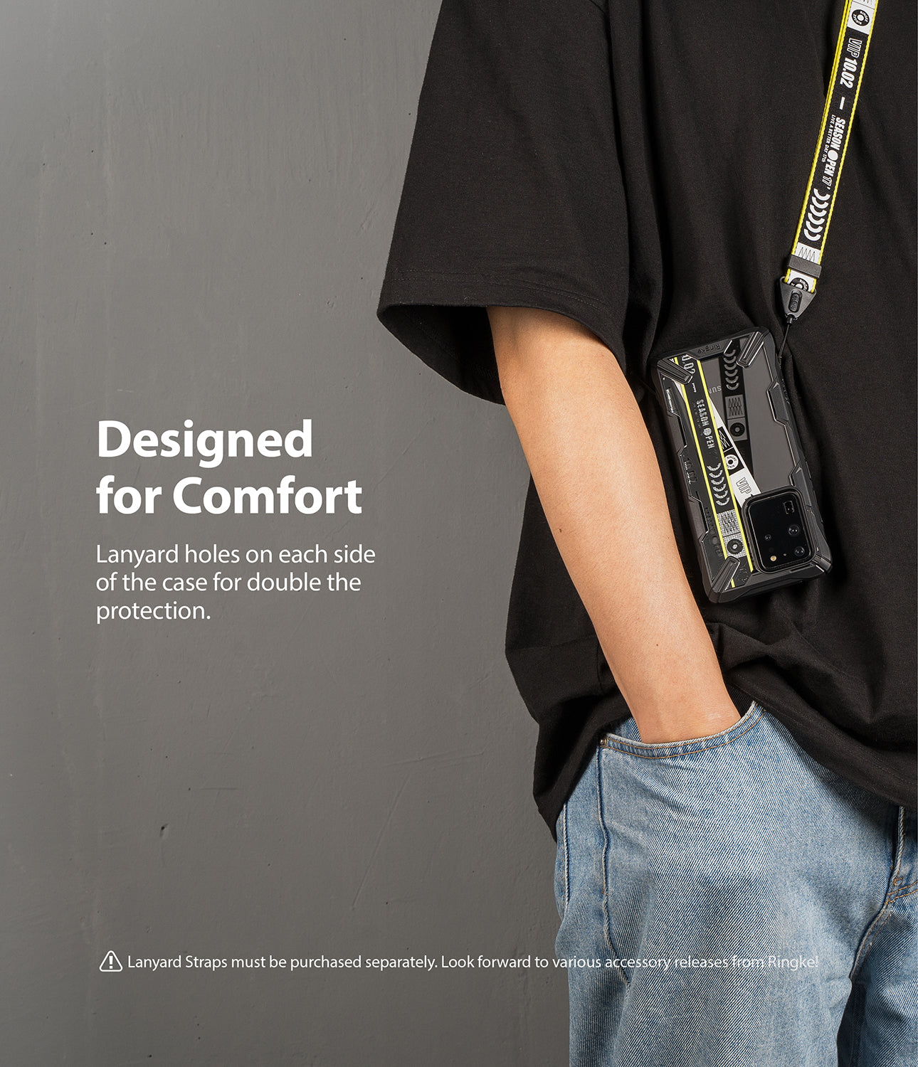 lanyard holes on each side of the case for double the protection