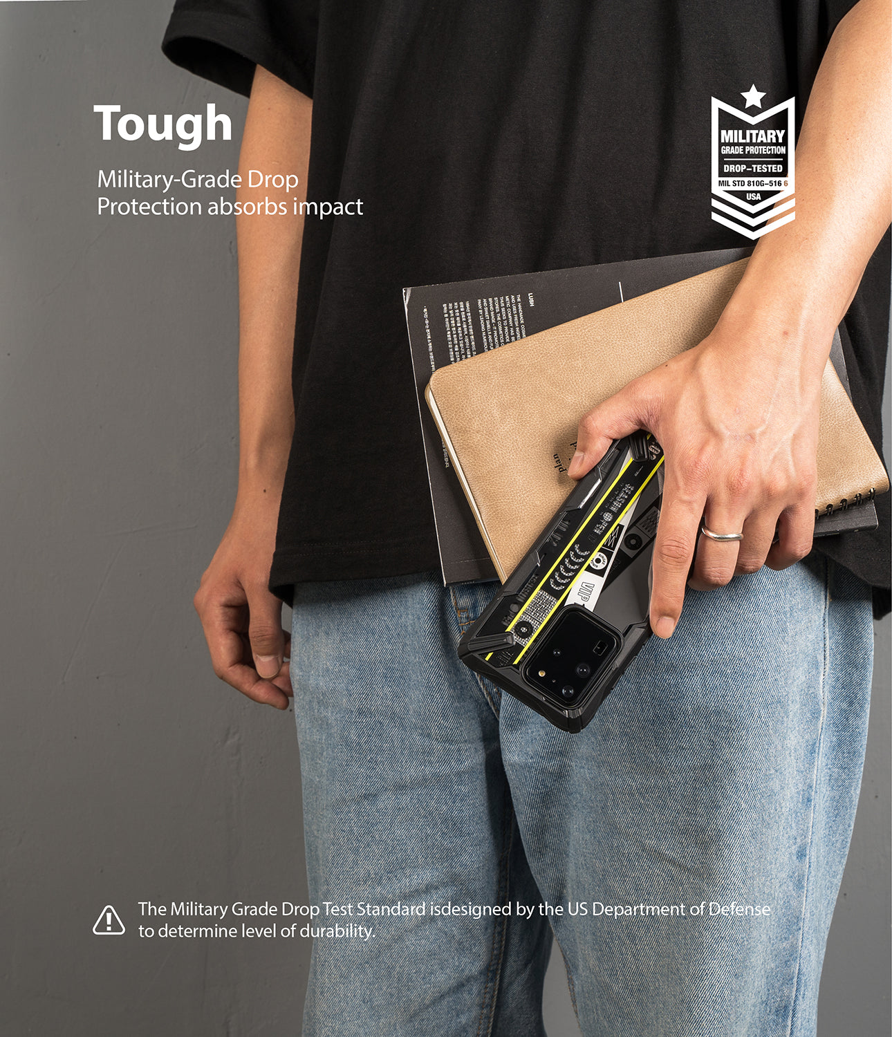 military grade drop protection absorbs impact