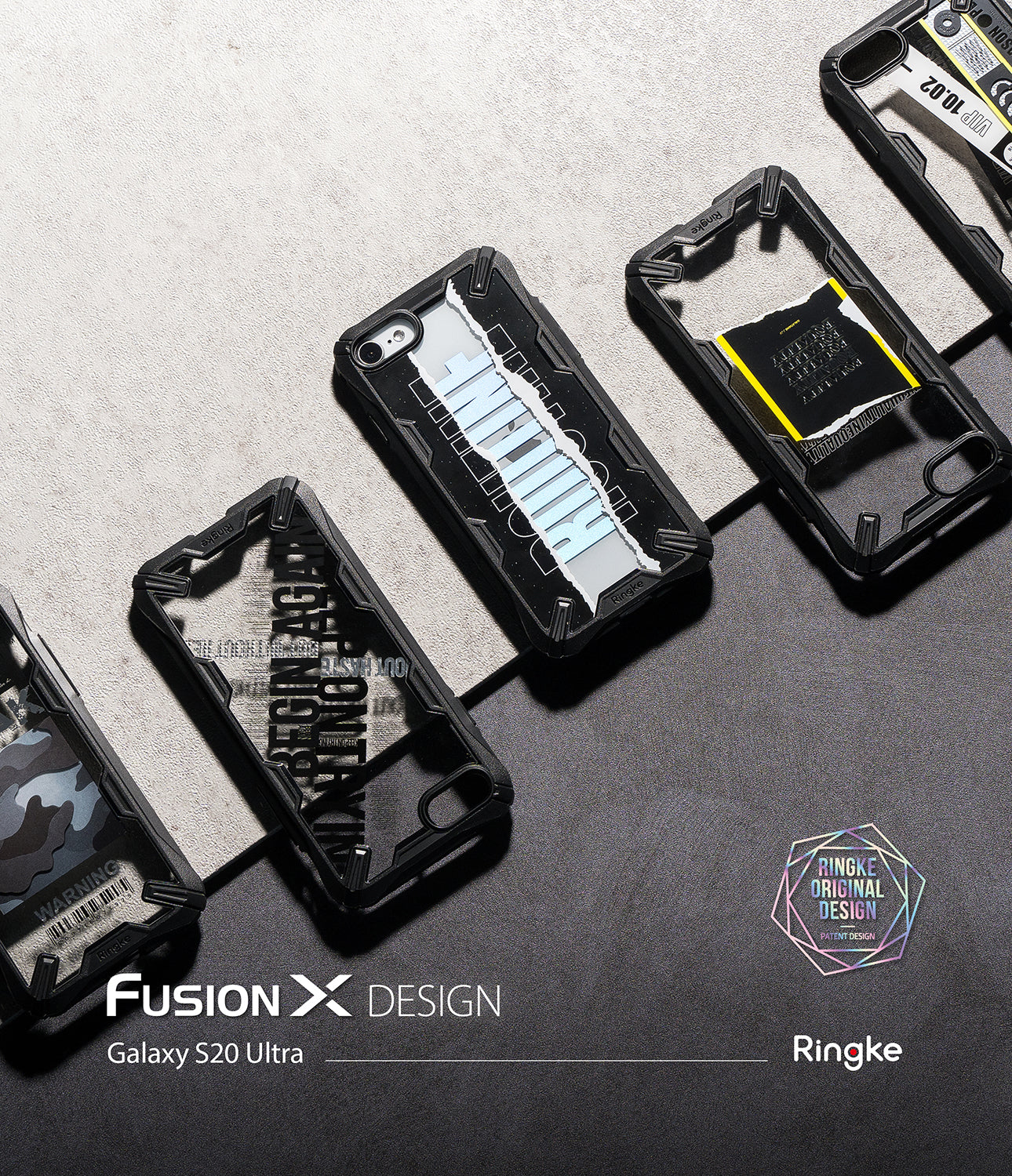 samsung galaxy s20 ultra case - ringke fusion x design 01 ticket band black