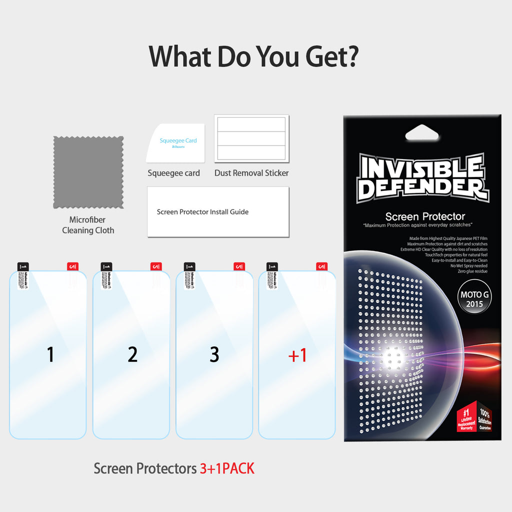 ringke invisible defender film screen protector for moto g 2015 3rd gen