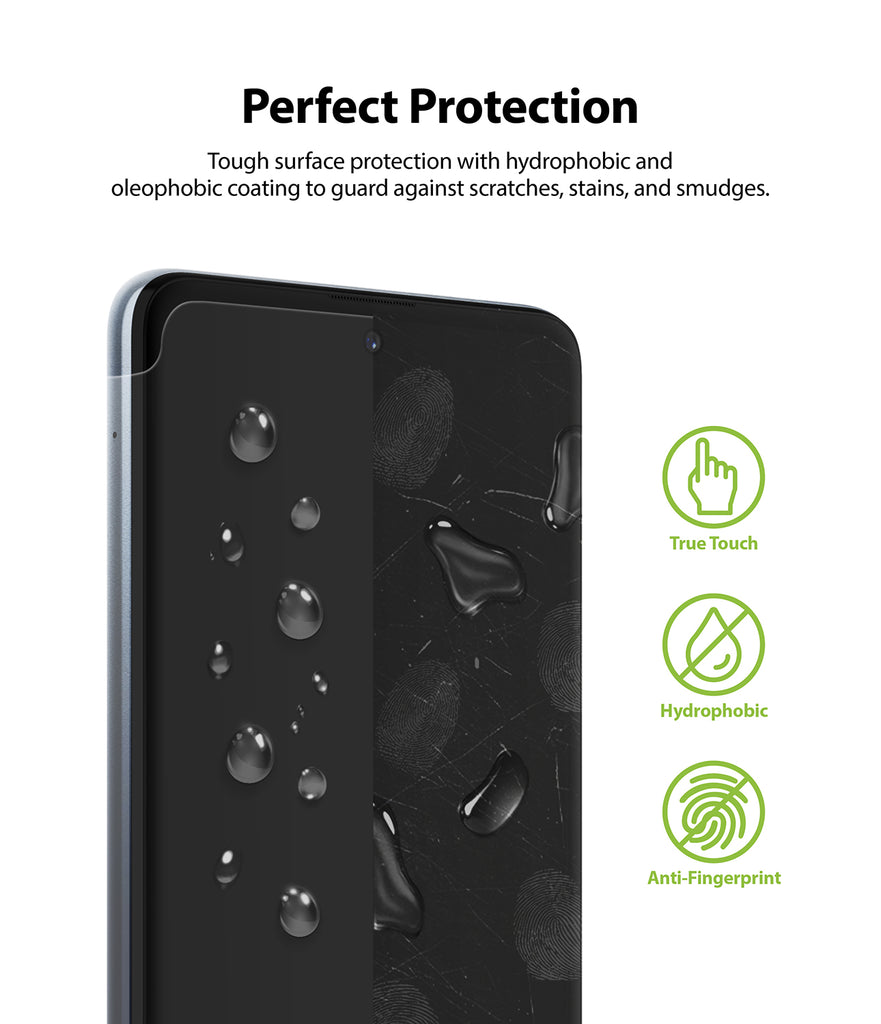 tough surface protection with hydrophobic and oleophoic coating to guard against scratches, stains, and smudges
