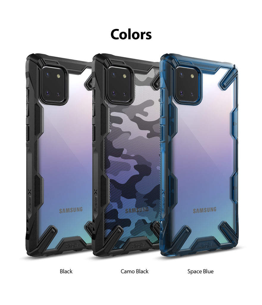 Ringke Fusion-X Case designed for Galaxy Note 10 Lite 2020, Black, Camo Black, Space Blue