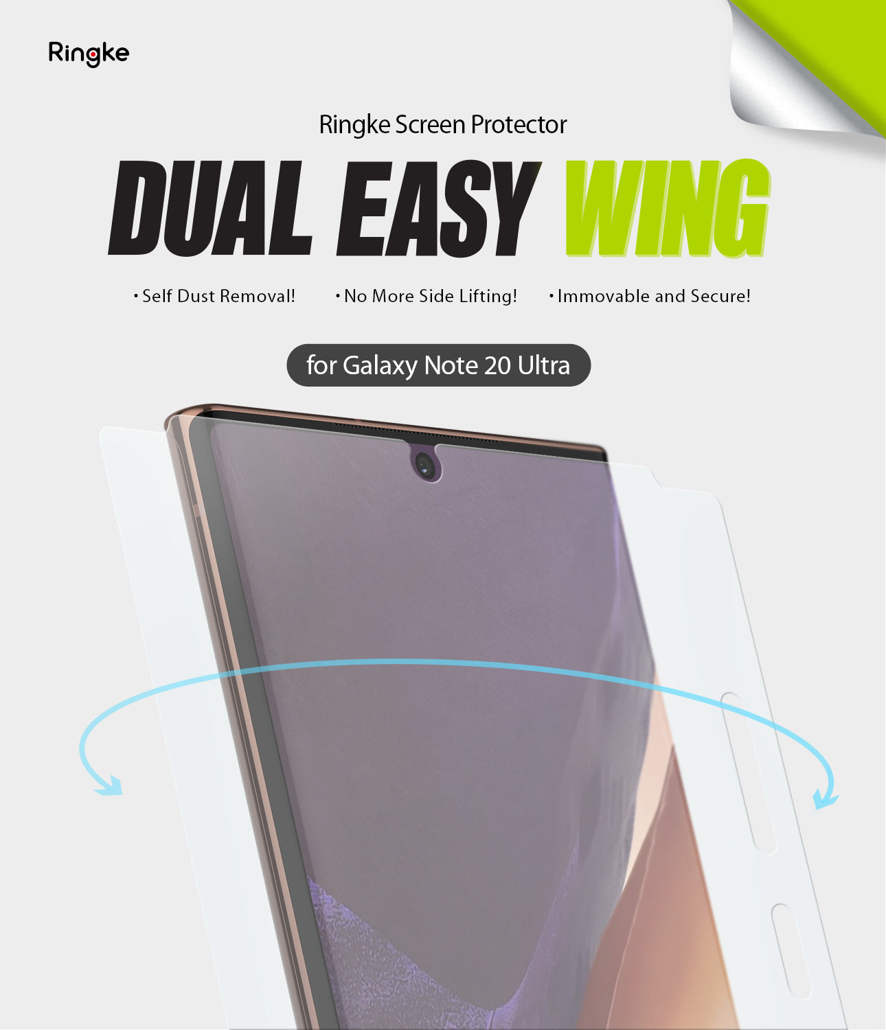 samsung galaxy note 20 ultra screen protector - ringke dual easy film wing