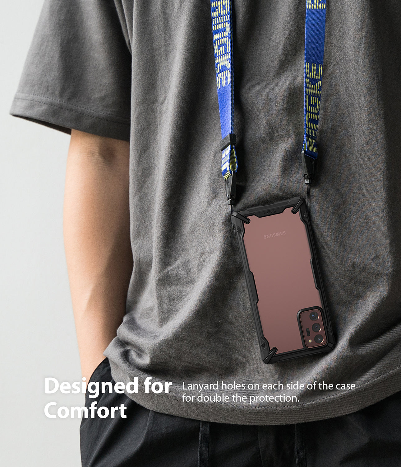 lanyard holes on each side of the case of double the protection