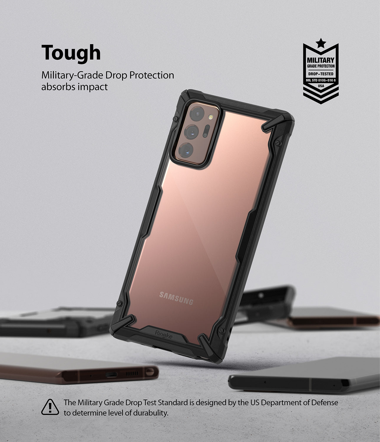 military grade drop protection absorbs impact