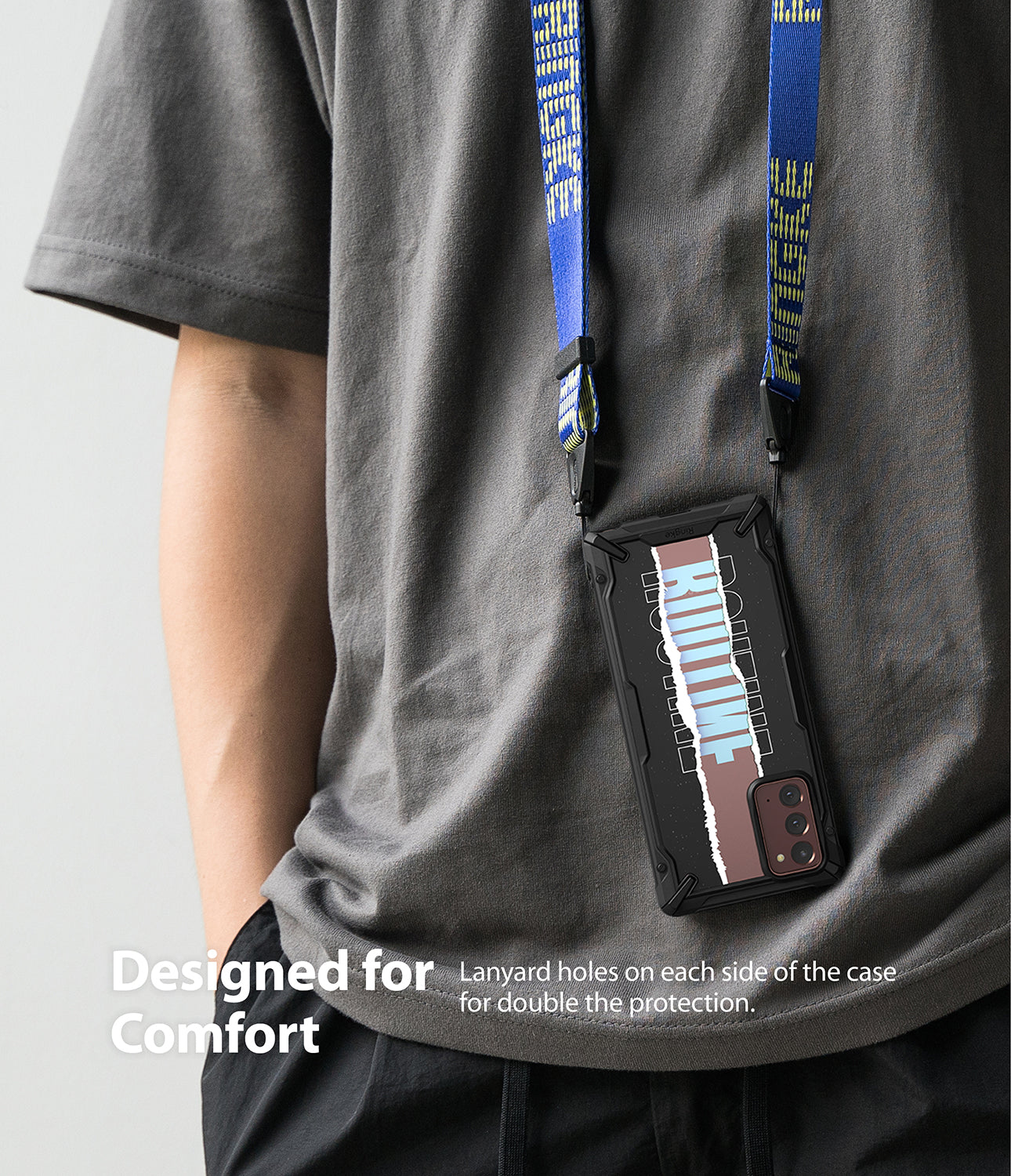 lanyard holes on each side of the case for double the protection