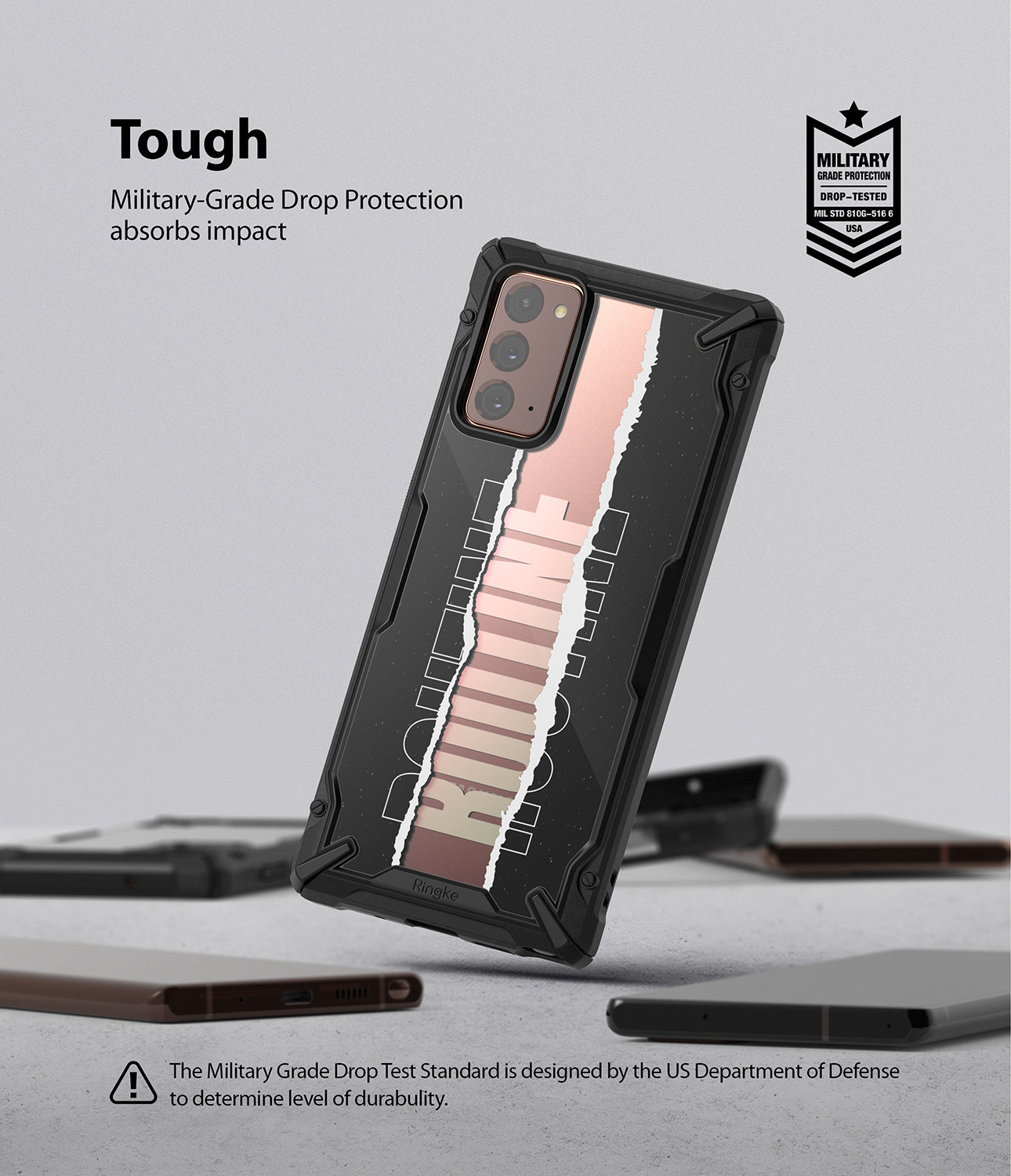 military grade drop protection absorbs impact