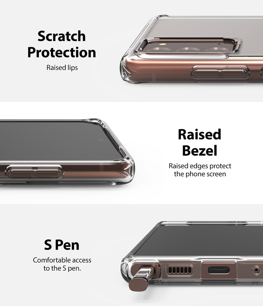 scratch protection with raised lips and bezel / comfortable access to the s pen