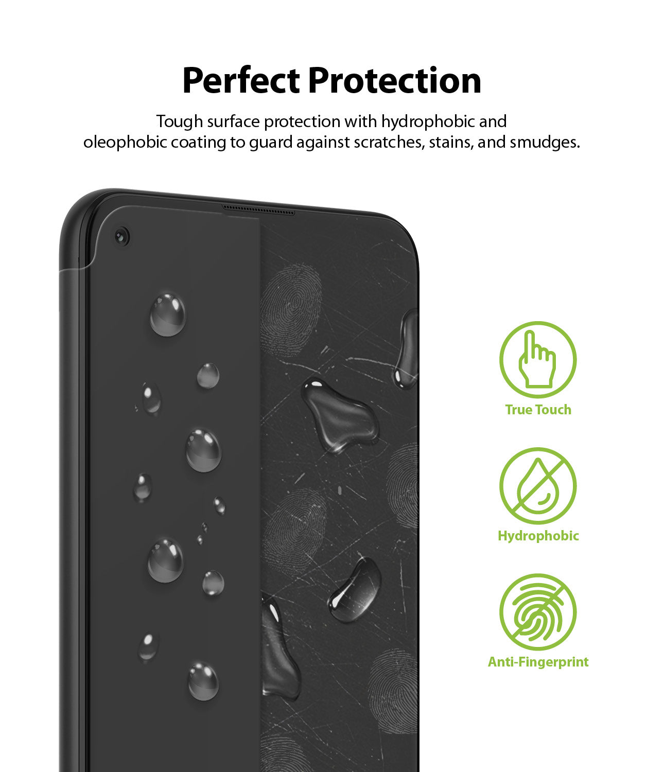 tough surface protection with hydrophobic and oleophobic coating