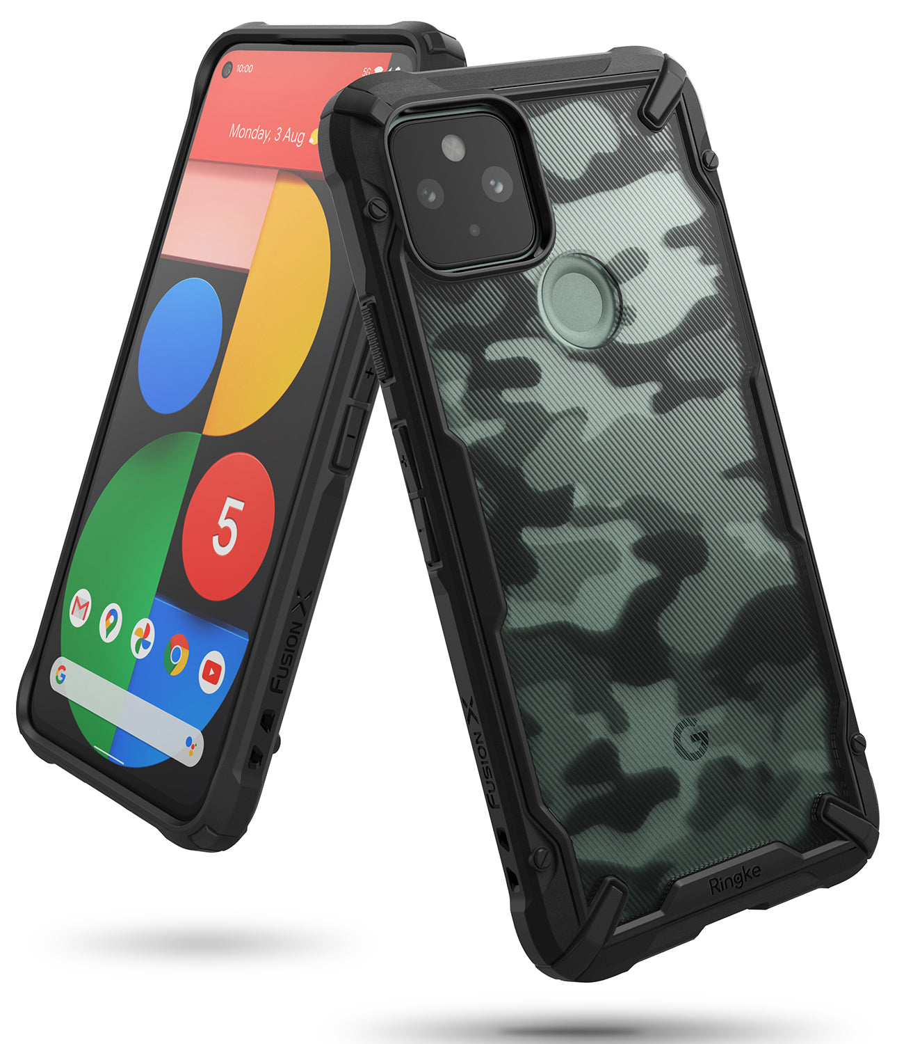 google pixel 5 case - ringke fusion-x  camo black