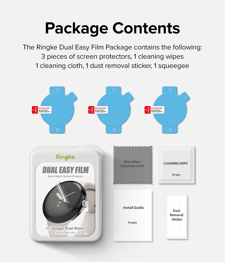 Google Pixel Watch Screen Protector | Dual Easy Film (3P)