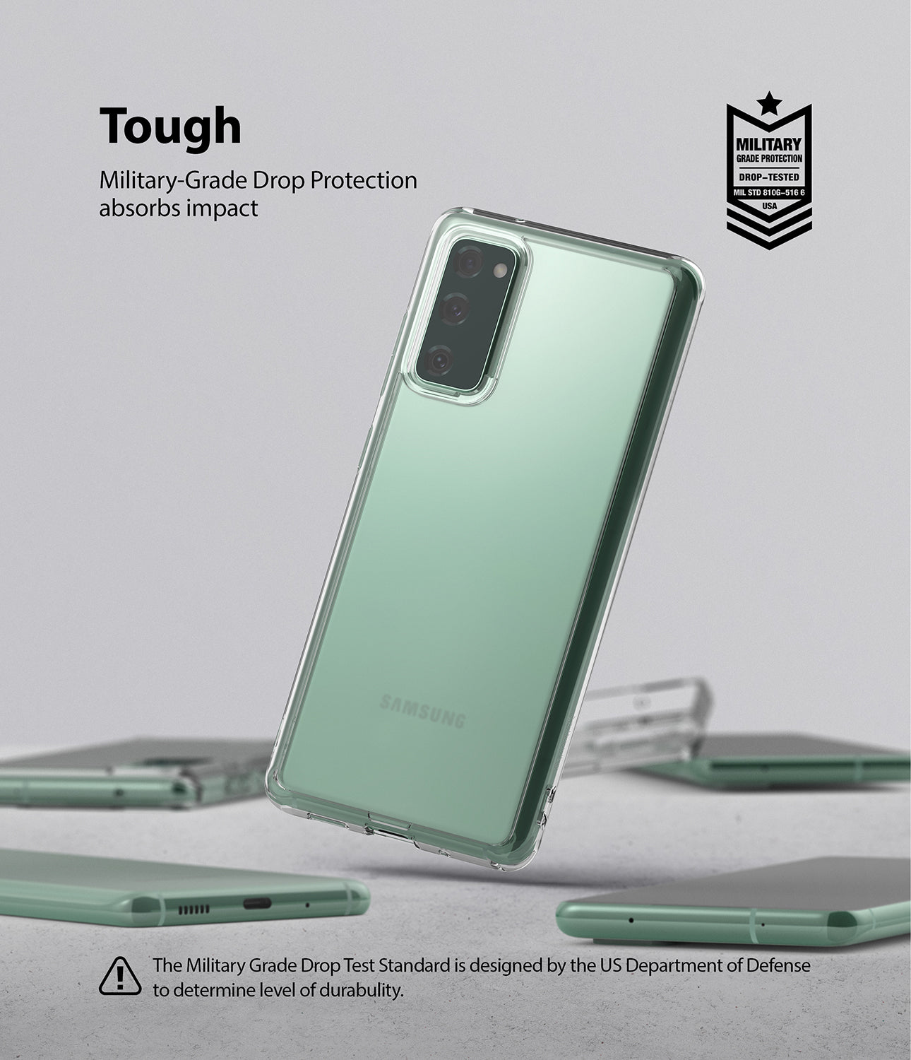 military grade drop protection absorbs impact