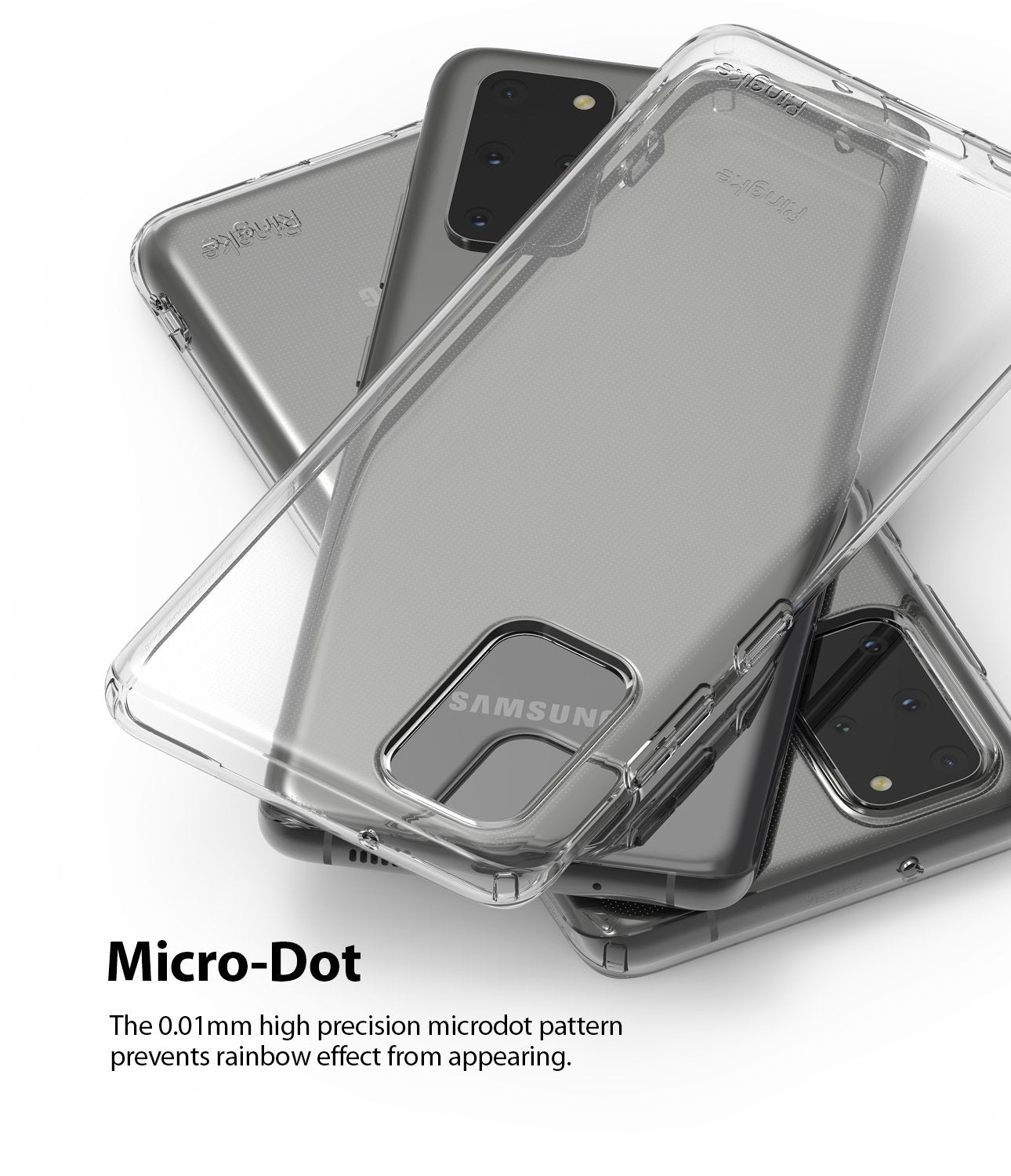 Ringke Galaxy S20 plus Case Air Clear, Smoke Black micro dot
