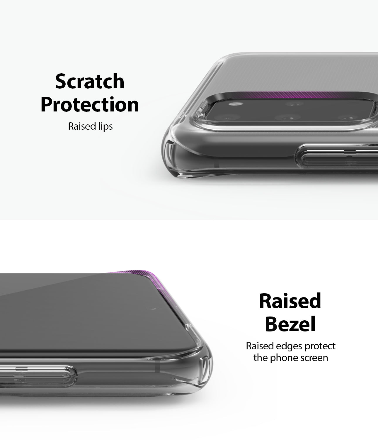 Ringke Galaxy S20 plus Case Air Clear, Smoke Black micro dot, scratch protection, raised bezel