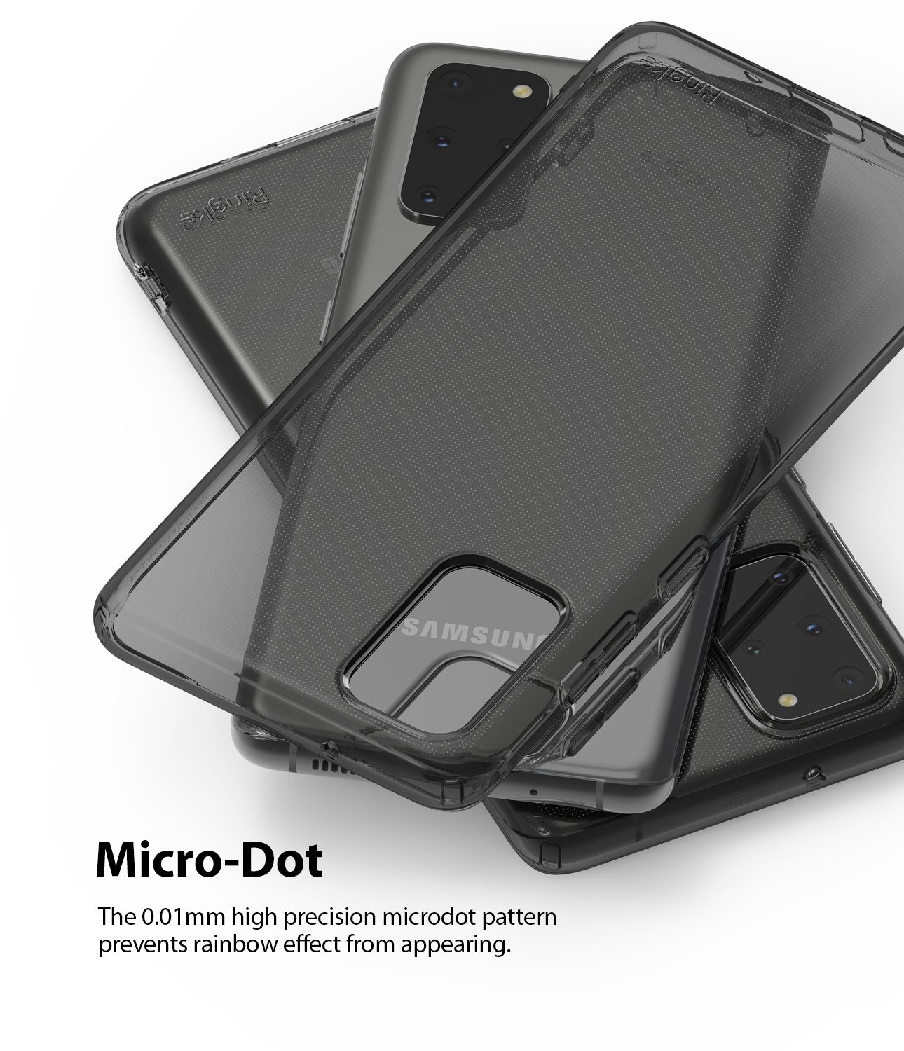 Ringke Galaxy S20 plus Case Air Clear, Smoke Black micro dot