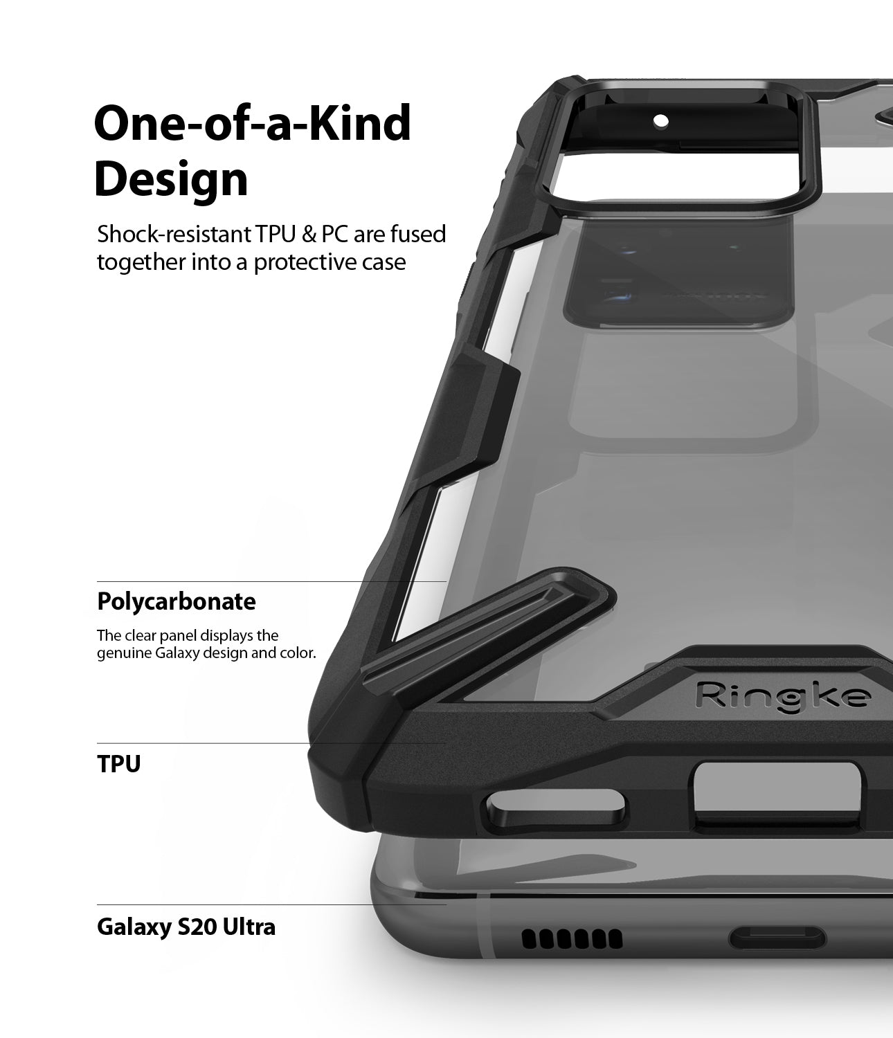 Ringke Fusion-X case for Samsung Galaxy S20 Ultra Black Color