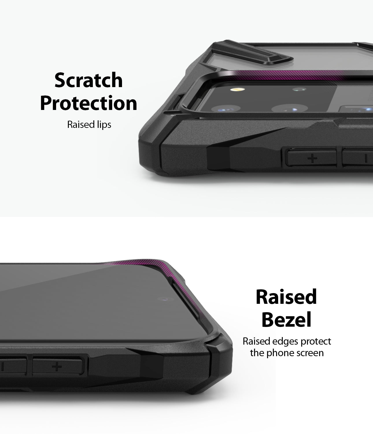 Ringke Fusion-X case for Samsung Galaxy S20 Ultra Black Color, scratch protection, raised bezel