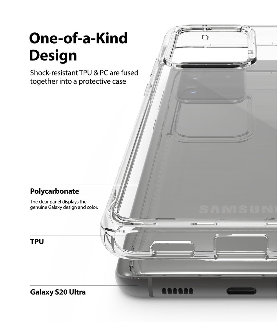 Ringke Galaxy S20 Ultra Case, FUSION, CLEAR, one-of-kind design