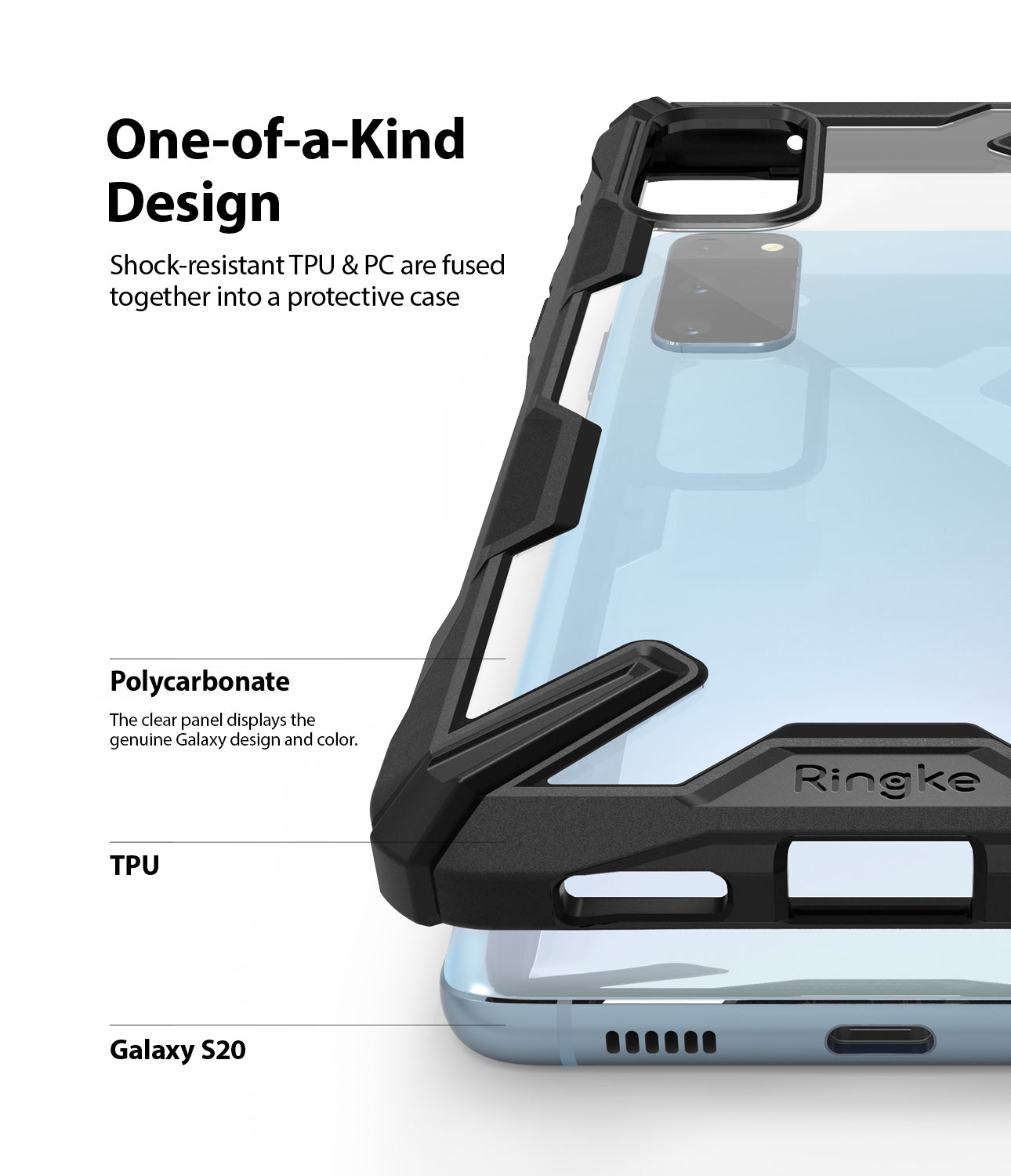 Ringke Galaxy S20 Fusion-X Case Black Color