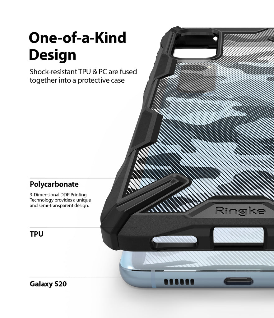 Ringke Galaxy S20 Fusion-X Case Camo Black Color