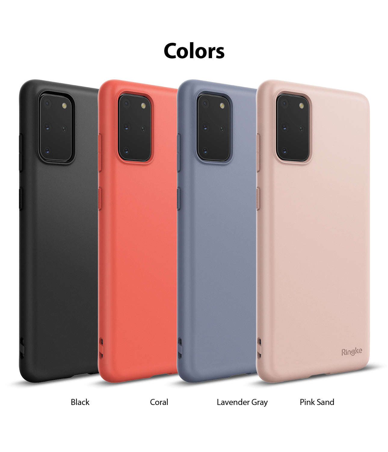 Galaxy S20 plus Case ringke Air-S, coral, lavender gray, pink sand, Black