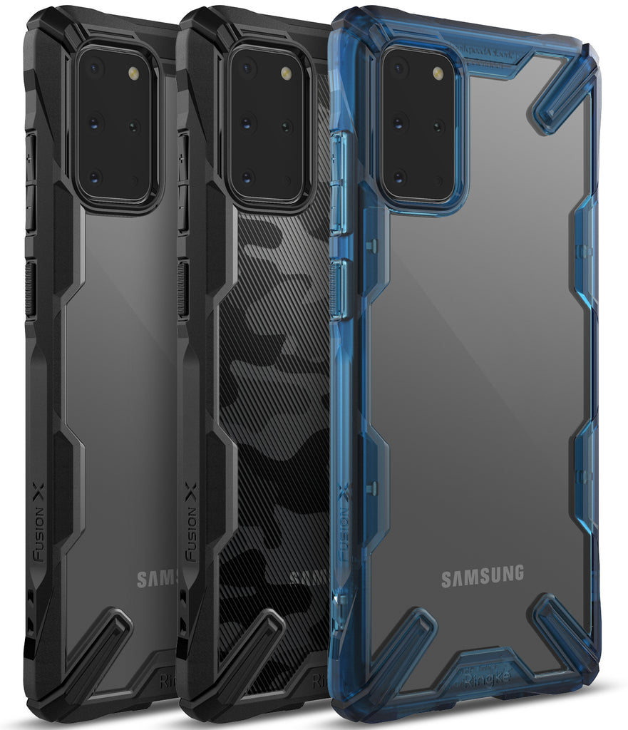 Ringke Galaxy S20 Plus Fusion-X Case Camo Black Black Space Blue Colors