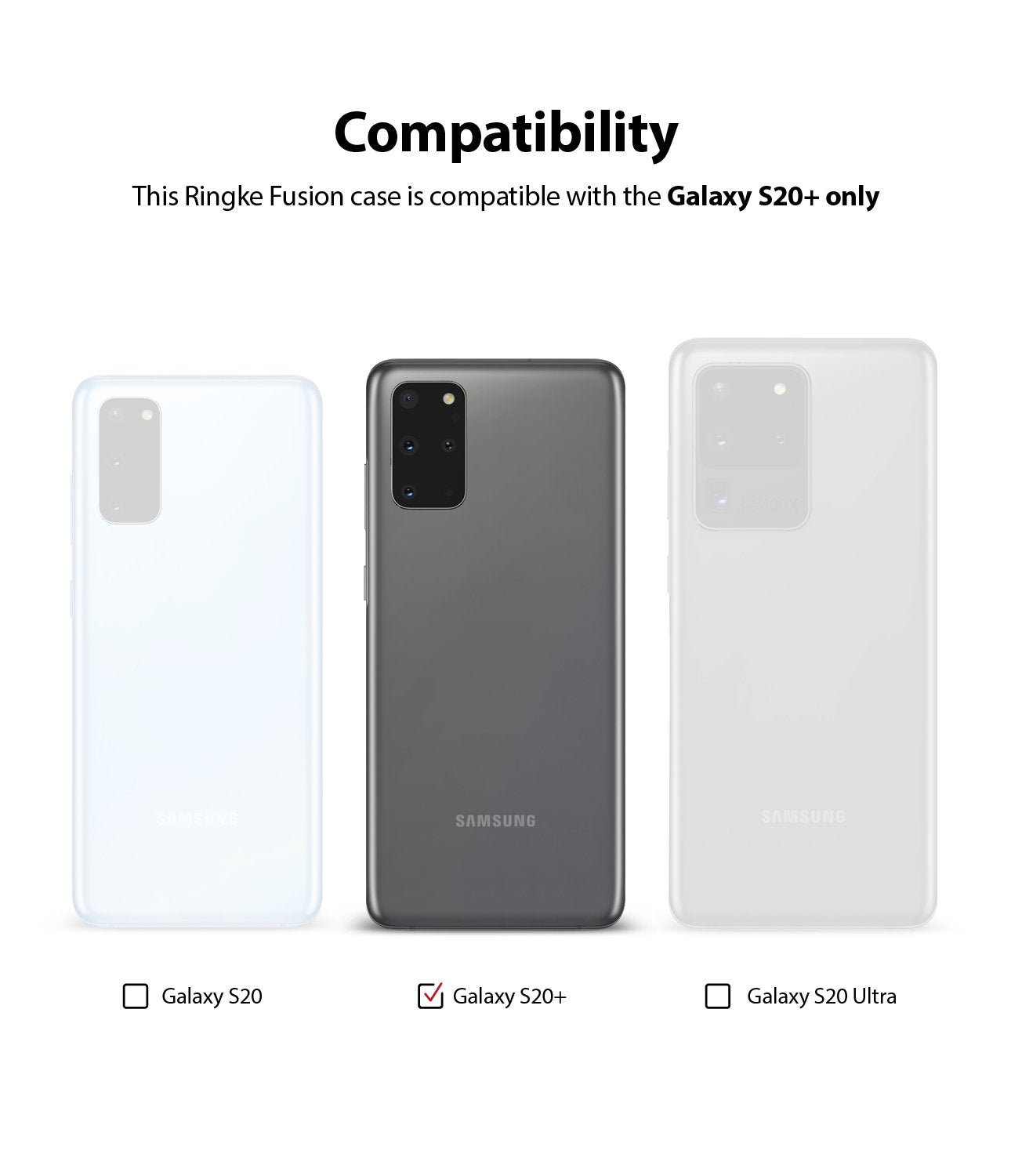 Ringke Galaxy S20 Plus Case, FUSION, compatibility