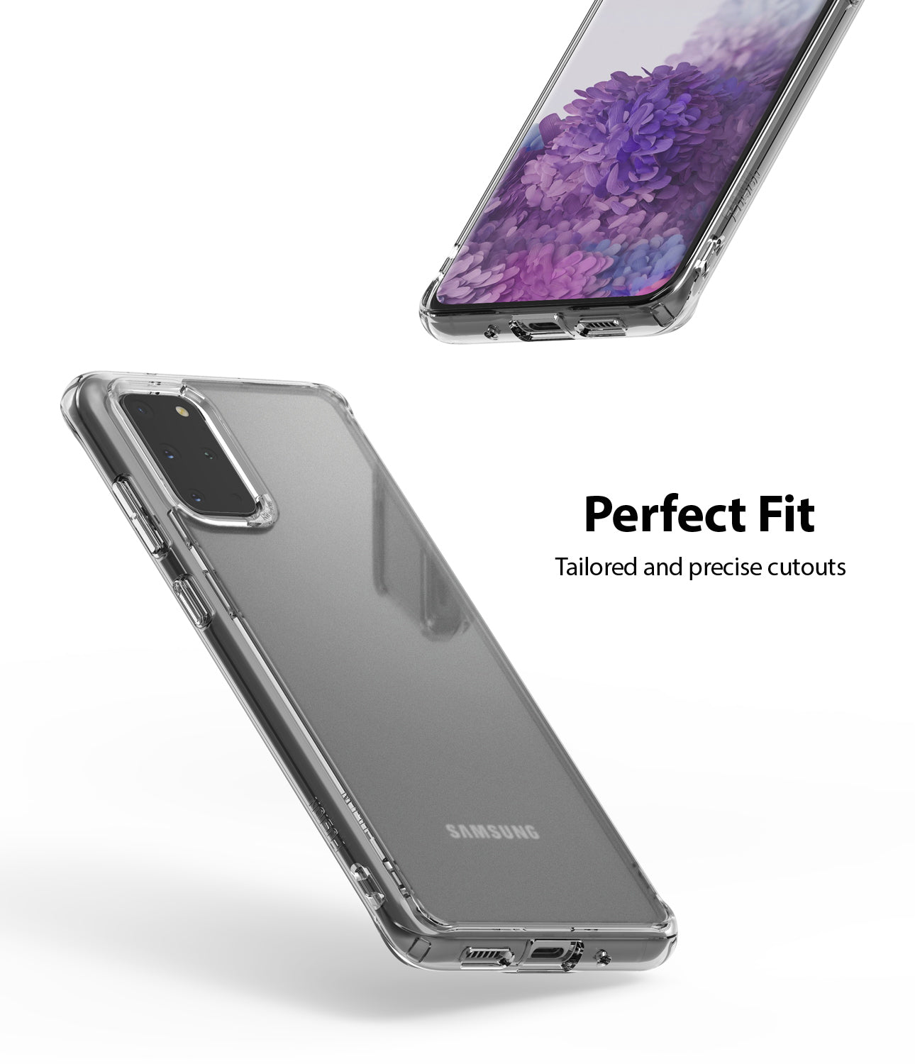 ringke Galaxy S20 plus Case Fusion case, No-Smudge Matte, frost clear, perfect fit
