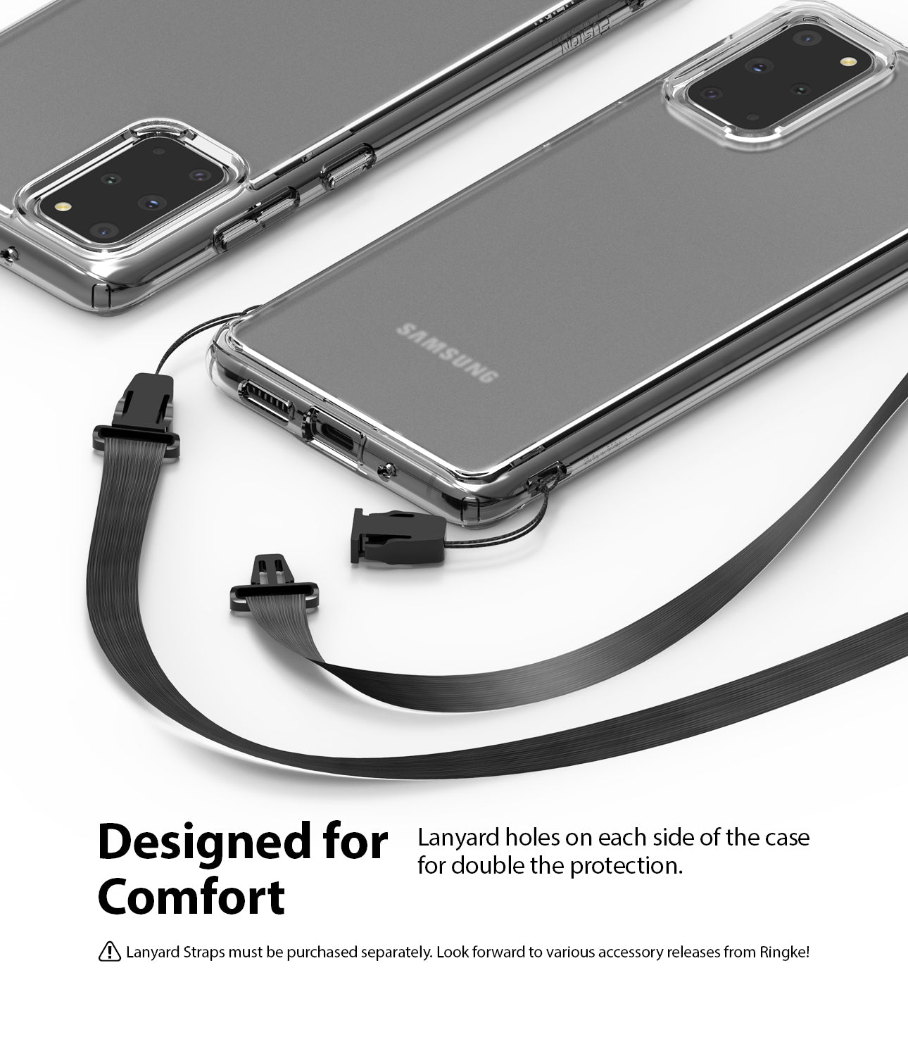 ringke Galaxy S20 plus Case Fusion case, No-Smudge Matte, frost clear, lanyard holes,designed for comfort