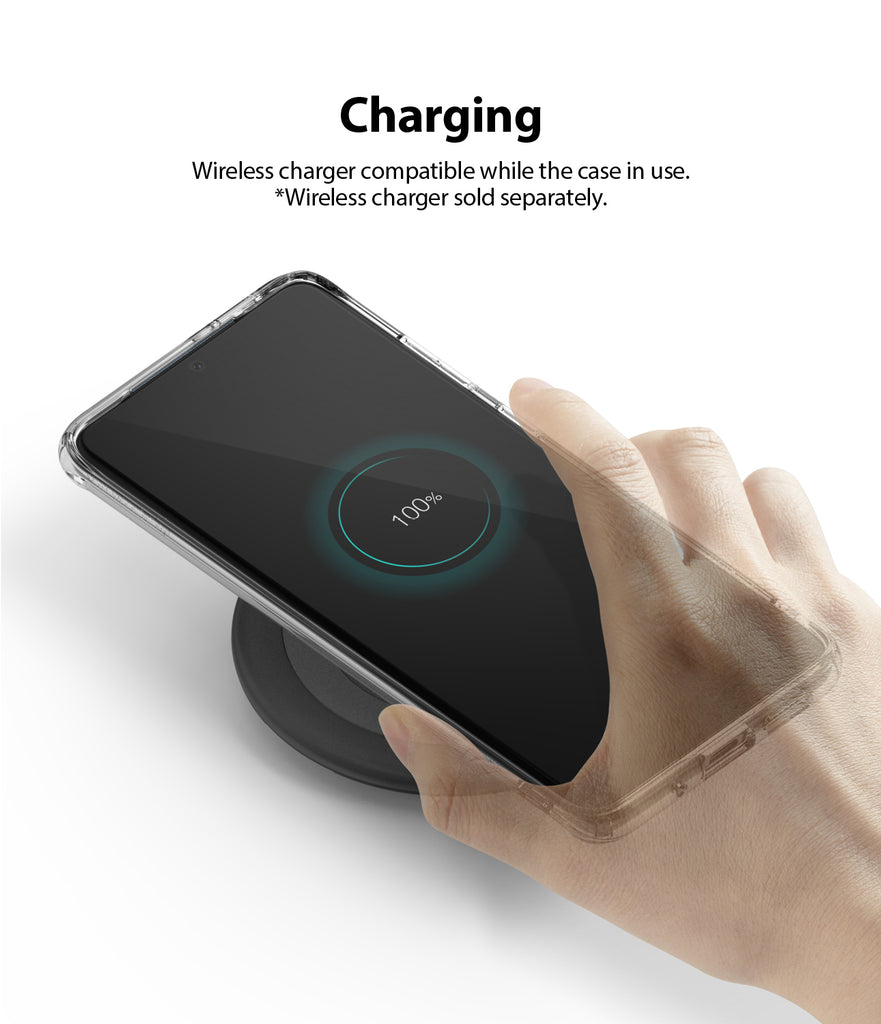 ringke Galaxy S20 plus Case Fusion case, No-Smudge Matte, frost clear, wireless charging compatible