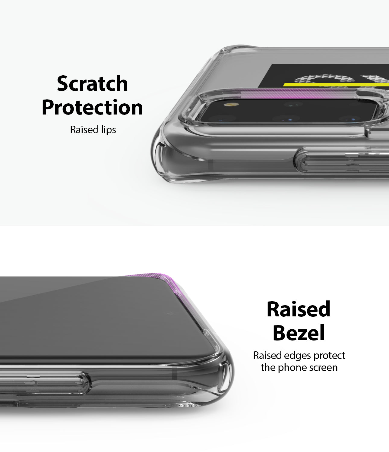 scratch protection with raised bezel