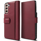 ringke folio signature plus designed for samsung galaxy s21 - burgurndy