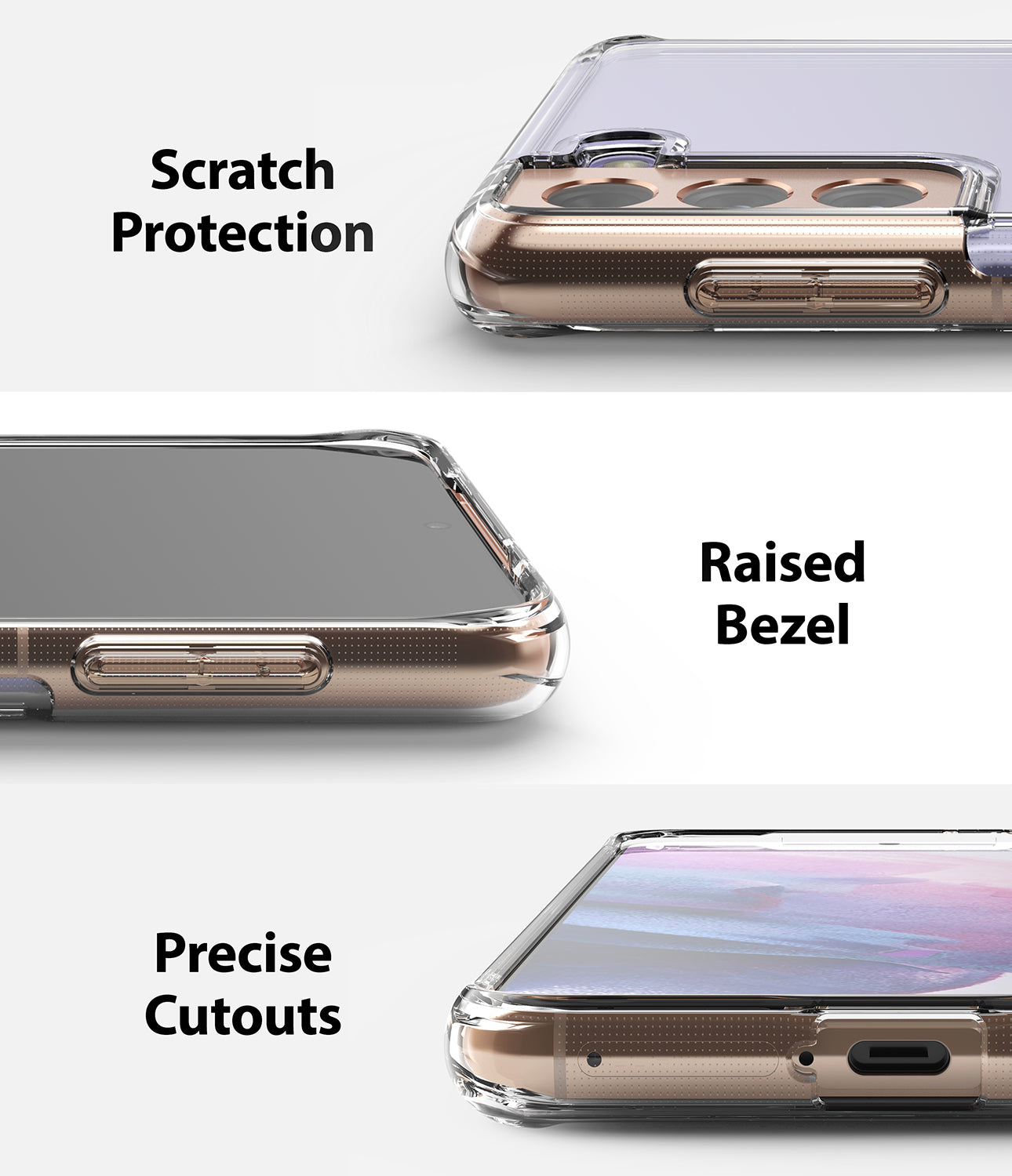 scratch resistant protection with raised bezel