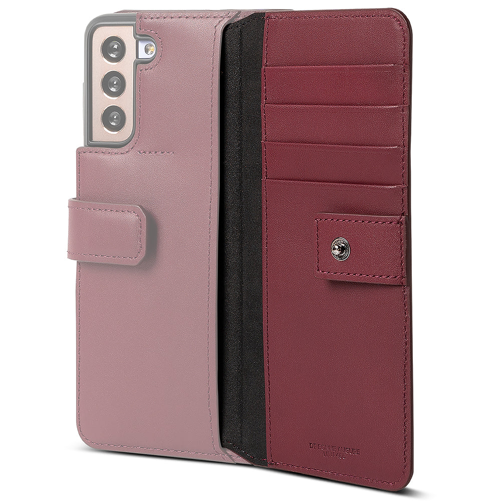 ringke signature folio+ with wallet insert designed for samsung galaxy s21 plus - burgundy