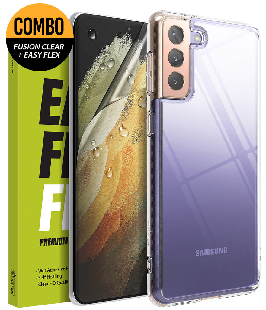 Galaxy S21 Case + Screen Protector | Fusion + Easy Flex - Ringke Official Store